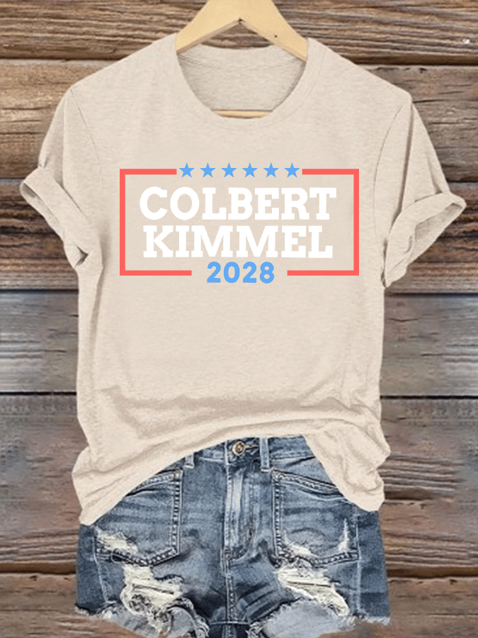 Women's Modern Talk Show Colbert Kimme 2028Print T-Shirt