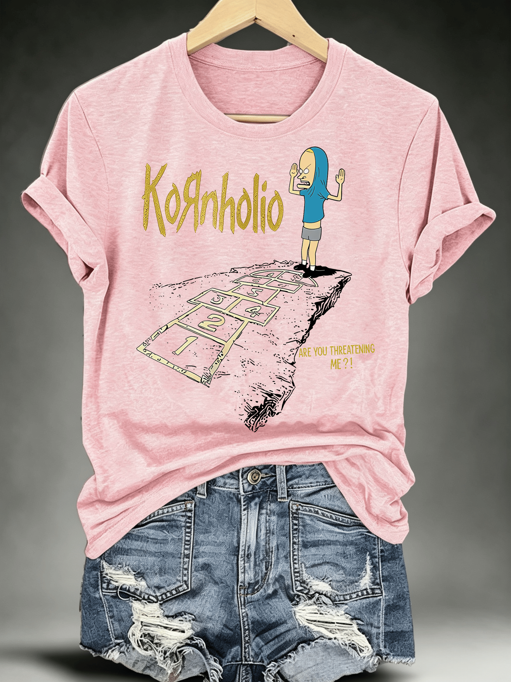 Women's Vintage Kornholio Graphic Funny T-Shirt