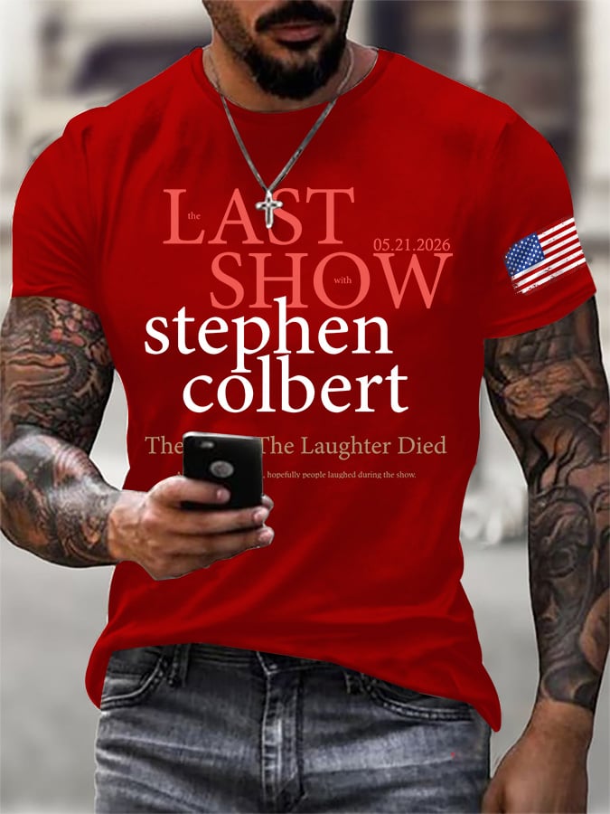 🔥Buy 3 Get 15% Off🔥Men's Retro Last Last Show 05.21.2026 The Night The Laughter Died After The Opening Monol, Hopefully People Laughed During The Show Print T-Shirt