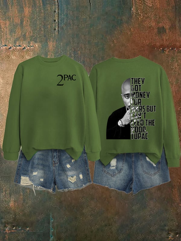 Women's 2Pac Rapper Print Sweatshirt