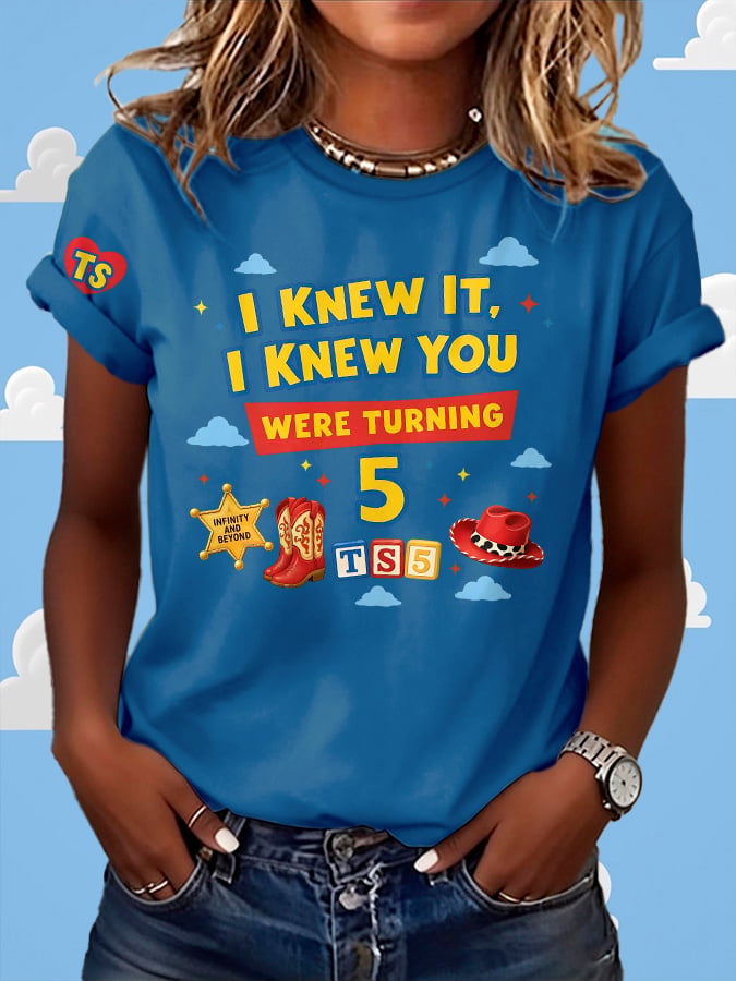 Retro I Knew It Print T-Shirt