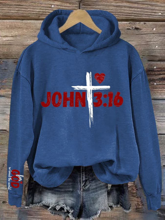 Women's For God So Loved The World John 3:16 Printed Sweatshirt