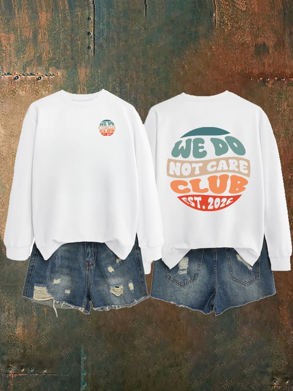 Women's Retro Funny Proud Member Of Club We Do Not Care Menopause Perimenopause Print Sweatshirt