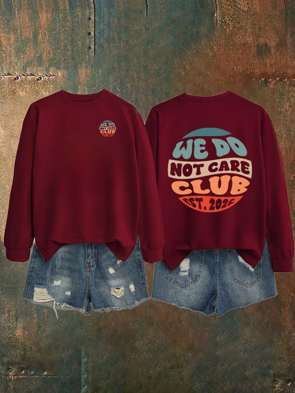 Women's Retro Funny Proud Member Of Club We Do Not Care Menopause Perimenopause Print Sweatshirt