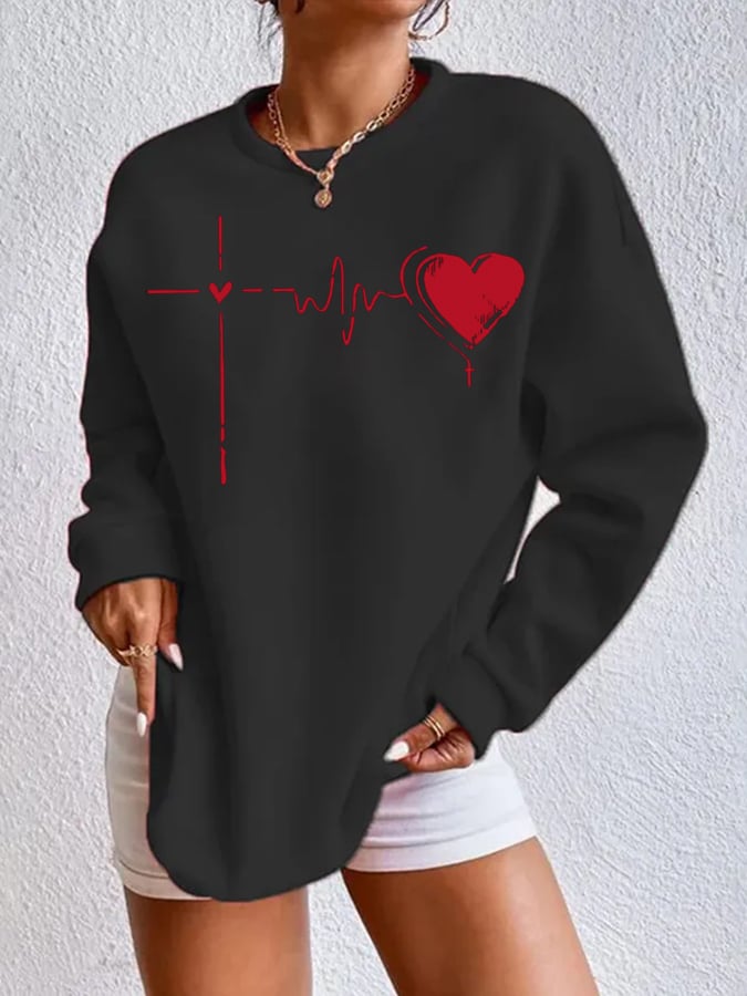 Women's Love Print Sweatshirt