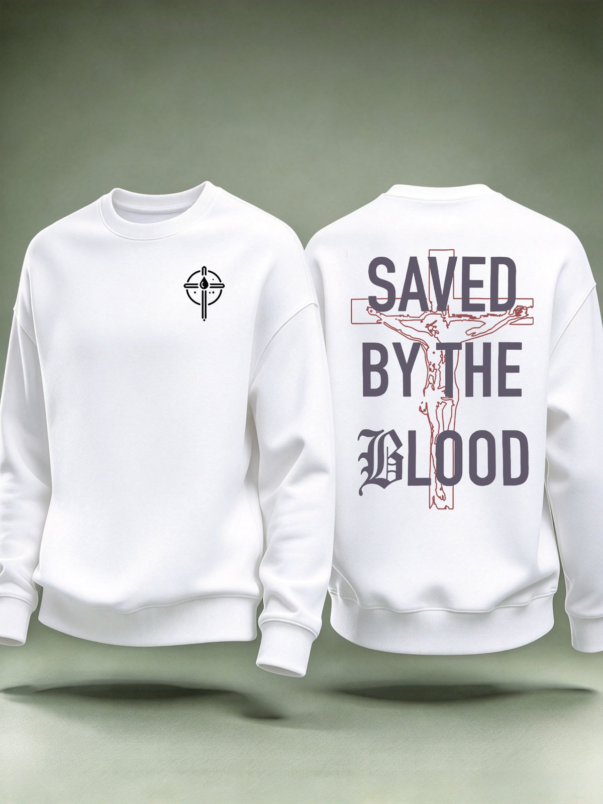Men's Saved By The Blood Printed Sweatshirt