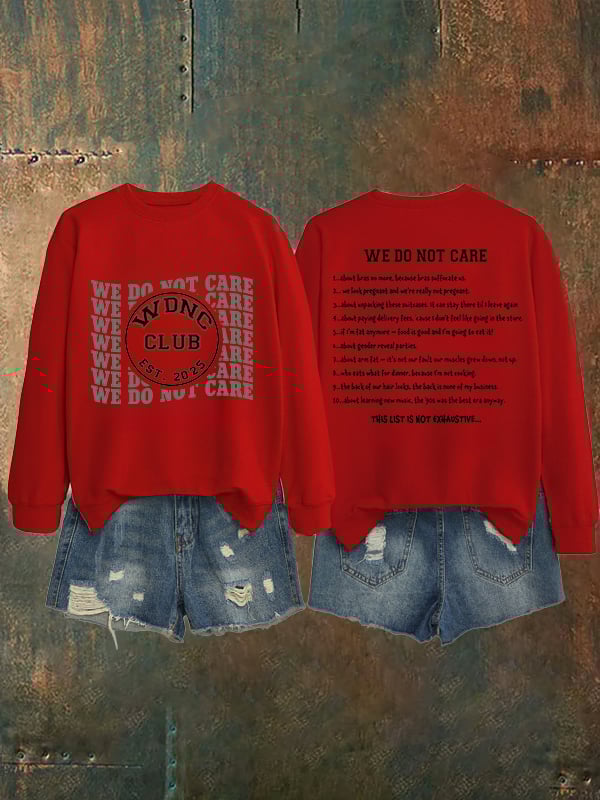Women's Retro Funny Proud Member Of Club We Do Not Care Menopause Perimenopause Print Sweatshirt