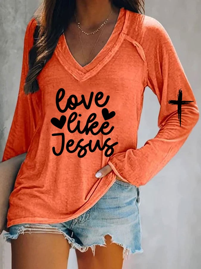 Women's Love Like Jesus Print T-Shirt