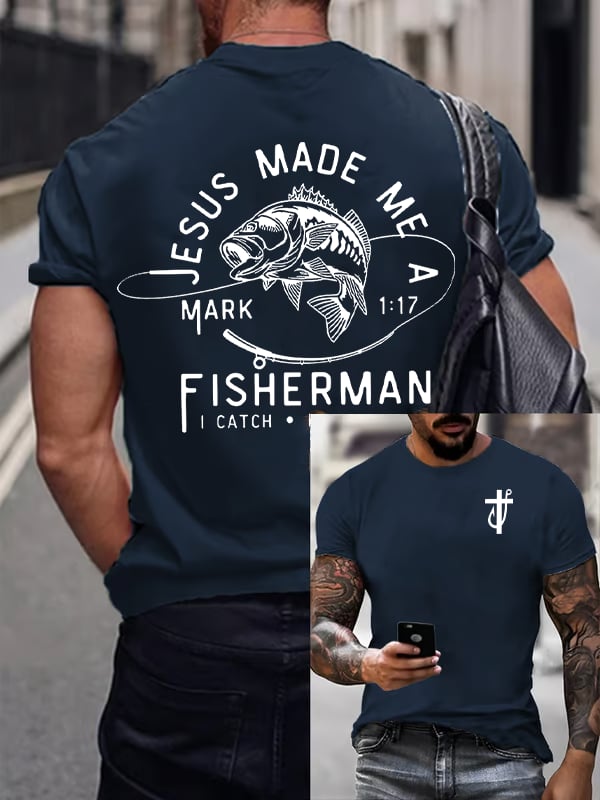 Men'S fishing Casual Faith Short-Sleeved T-Shirt