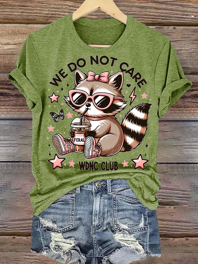 Women's Cute little raccoon for Women's WDNC Menopause & Perimenopause Printed T-shirt