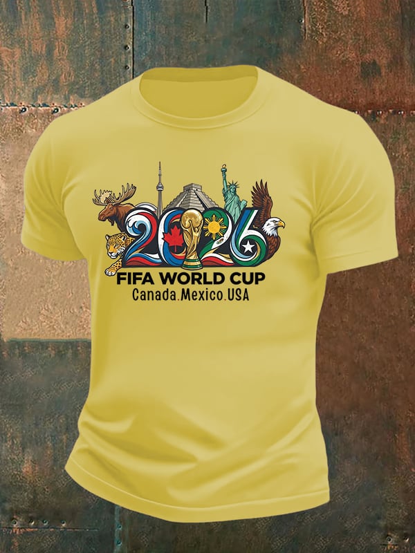Men's 2026 Canada Mexico Usa Football T-shirt