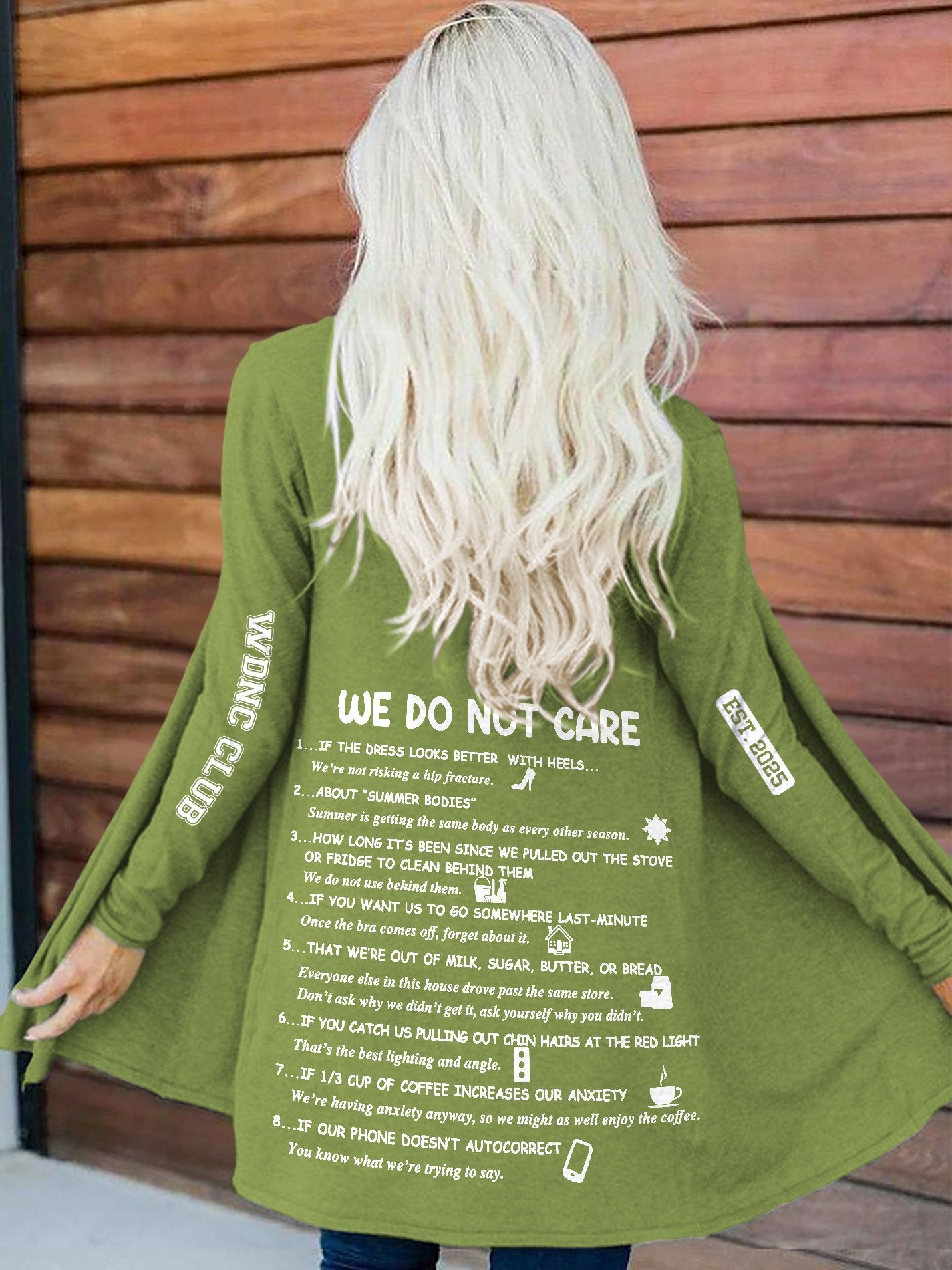 Retro Funny WDNC Club Menopause Perimenopause Print Cardigan