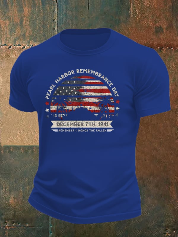 🔥Buy 3 Get 15% Off Men's Pearl Harbor Memorial Day Hawaii USA Flag Day of Infamy T-shirt