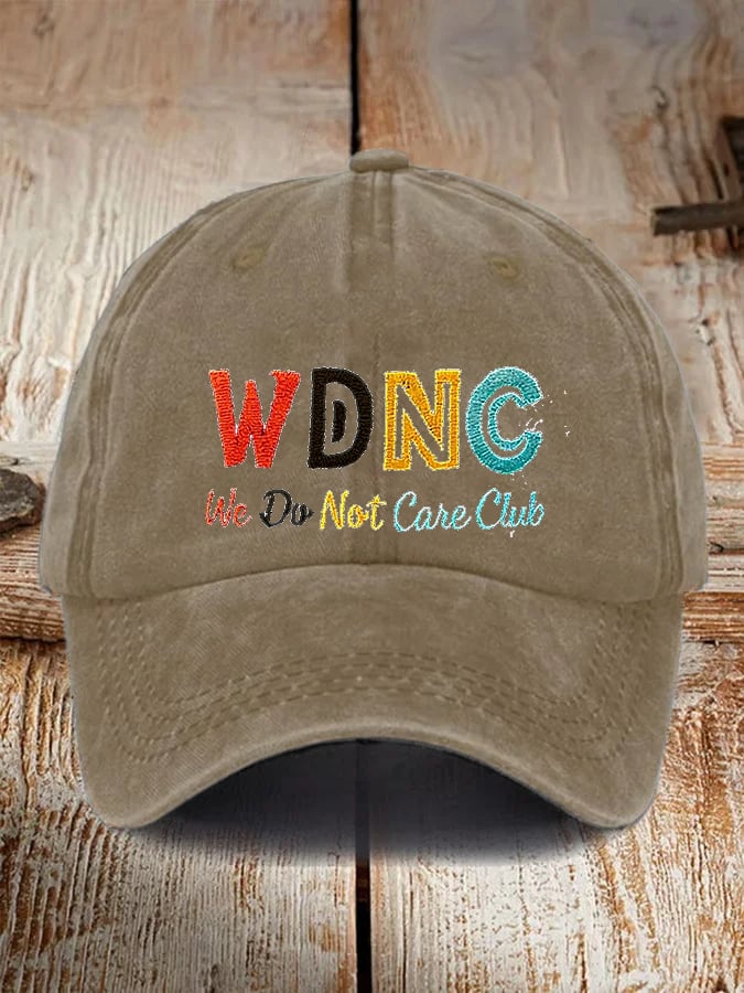 Unisex Retro Funny WDNC We Do Not Care Club Menopause Perimenopause Print Baseball Cap