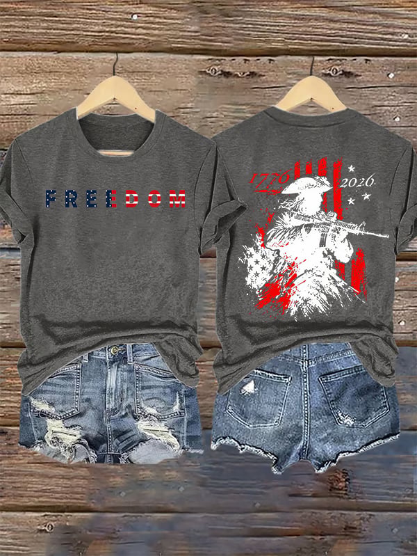 Women's 250th Anniversary Distressed American Flag 2-sided Shirt