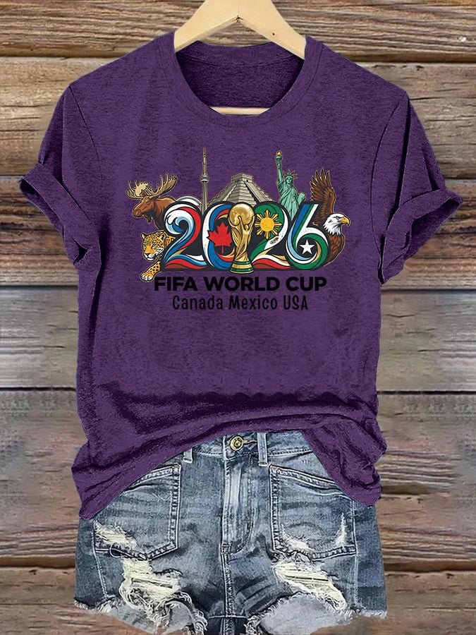 Women's 2026 Canada Mexico Usa Football T-shirt