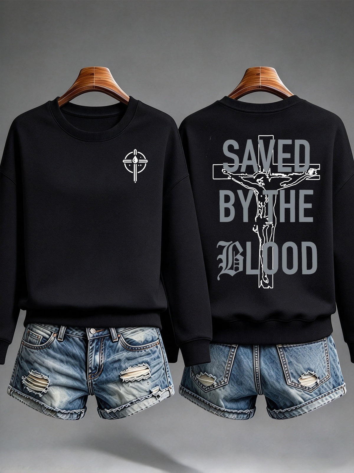 Women's Saved By The Blood Printed Sweatshirt