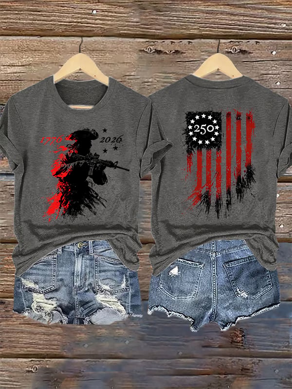 Women's 250 YEARS Round-neck Printed T-Shirt