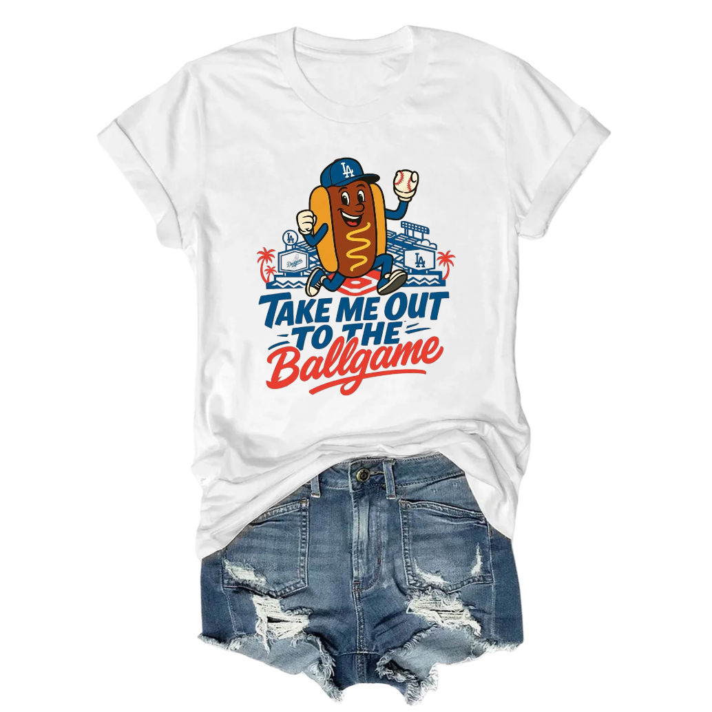 Take Me Out To The Ballgame Dodgers Tee