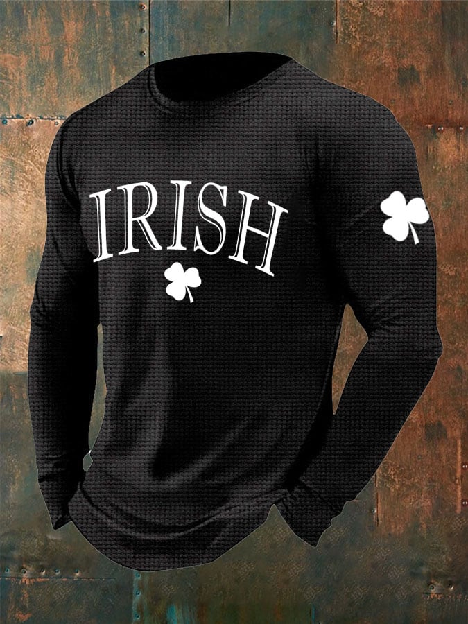 Men's St. Patrick's Day Irish Print Waffle T-shirt