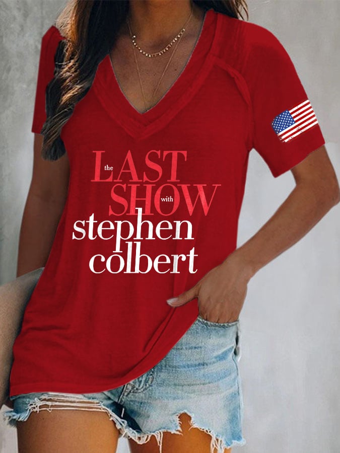 🔥Buy 3 Get 15% Off V-Neck Retro Last Show Print T-Shirt
