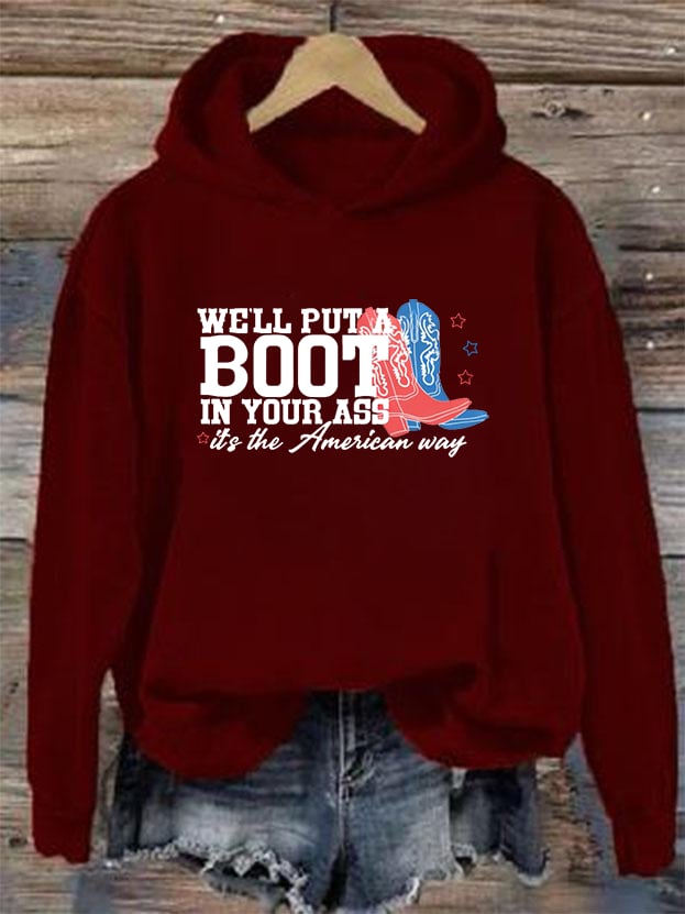 Women's Courtesy of the Red, White and Blue Cowboy Hoodie