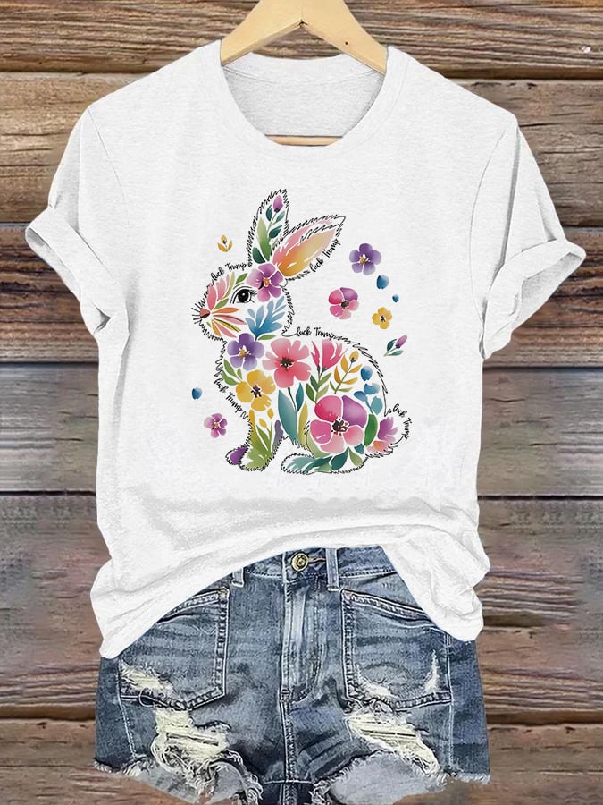 Women's Spring Easter Bunny Subtle Hidden Message FDT T-shirt
