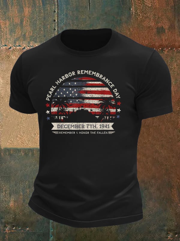 🔥Buy 3 Get 15% Off Men's Pearl Harbor Memorial Day Hawaii USA Flag Day of Infamy T-shirt