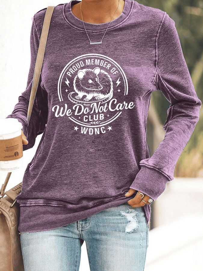 Women's Retro Funny Proud Member Of Club We Do Not Care Menopause Perimenopause Print Knitted Tops