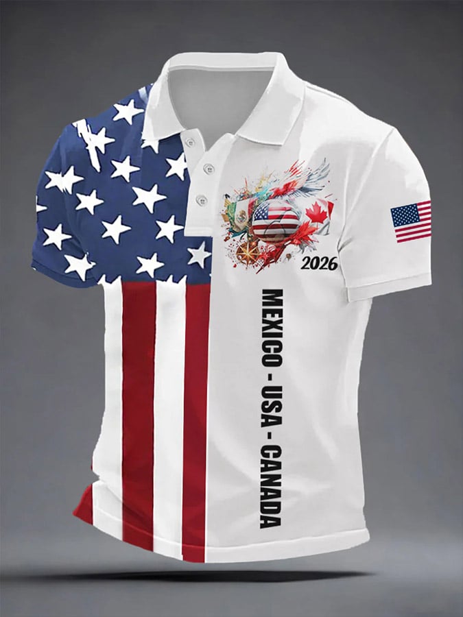 Men's Soccer Print Polo Shirt