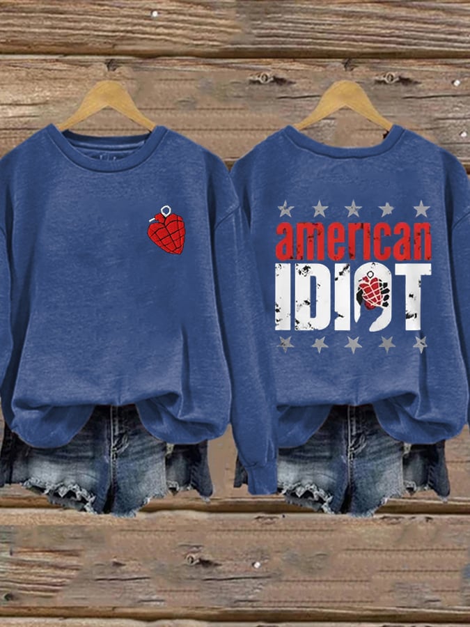 Women's Casual Printed Long-Sleeve Sweatshirt