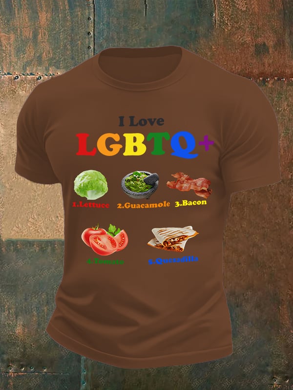 Men's LGBTQ+ Pride Graphic Tee for Food Lovers