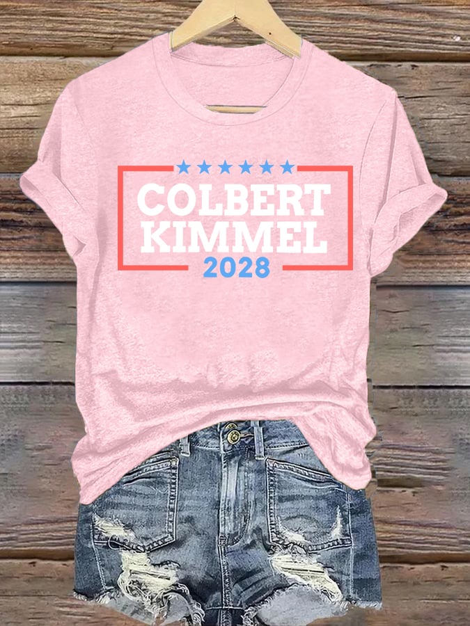 Women's Modern Talk Show Colbert Kimme 2028Print T-Shirt
