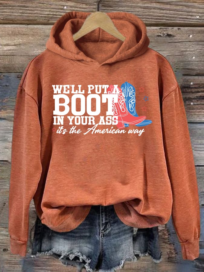 Women's Courtesy of the Red, White and Blue Cowboy Hoodie