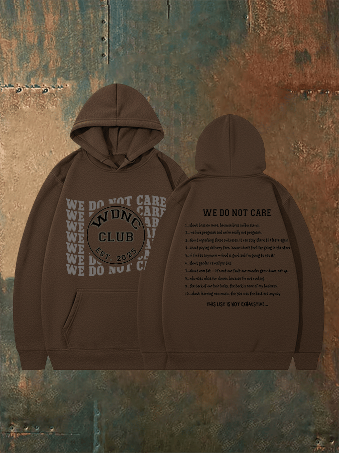 Women's Retro Funny Proud Member Of Club We Do Not Care Menopause Perimenopause Print Hoodie