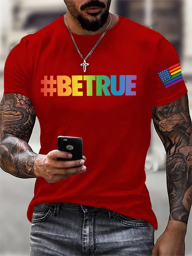 Men's Retro Pride Parade #Betrue Print T-Shirt