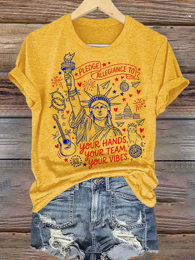 Women's Pledge Allegiance To Your Hands Your Team Your Vibes Shirt