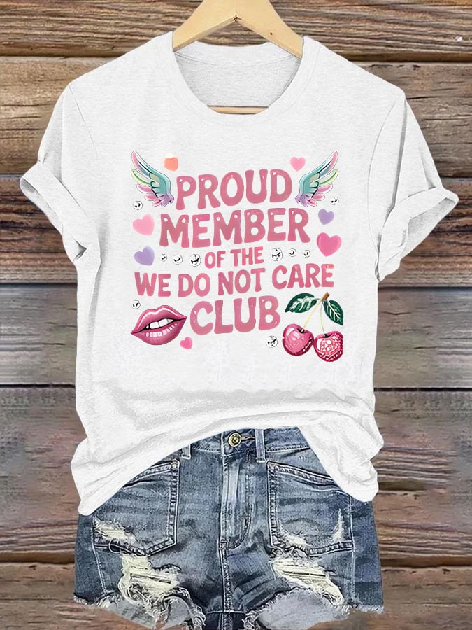 Women's Retro Funny Proud Member Of Club Menopause Perimenopause Print T-Shirt