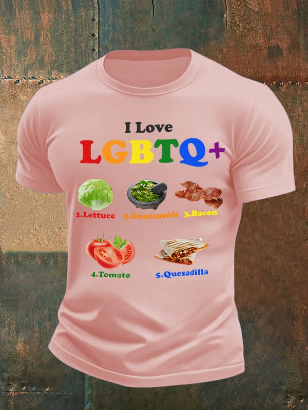 Men's LGBTQ+ Pride Graphic Tee for Food Lovers