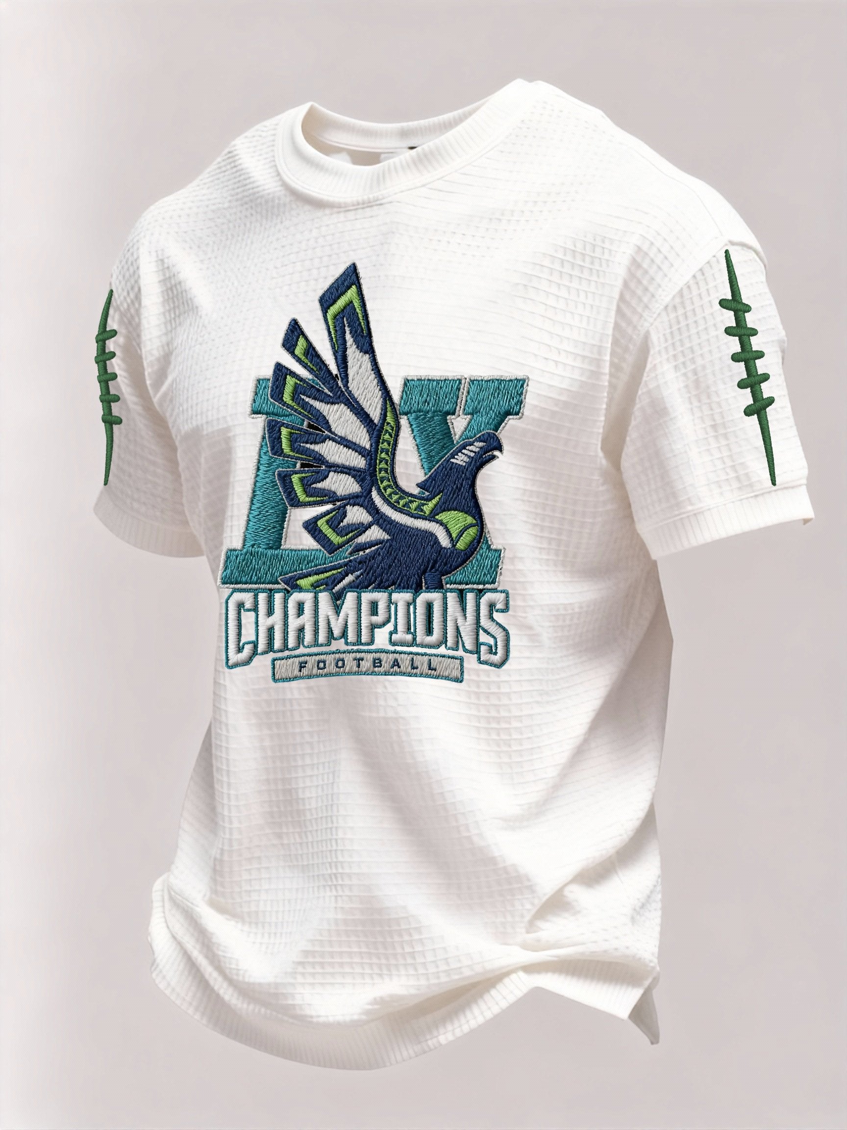 Men’s Football Graphic Waffle Knit Short Sleeve Crewneck T-Shirt