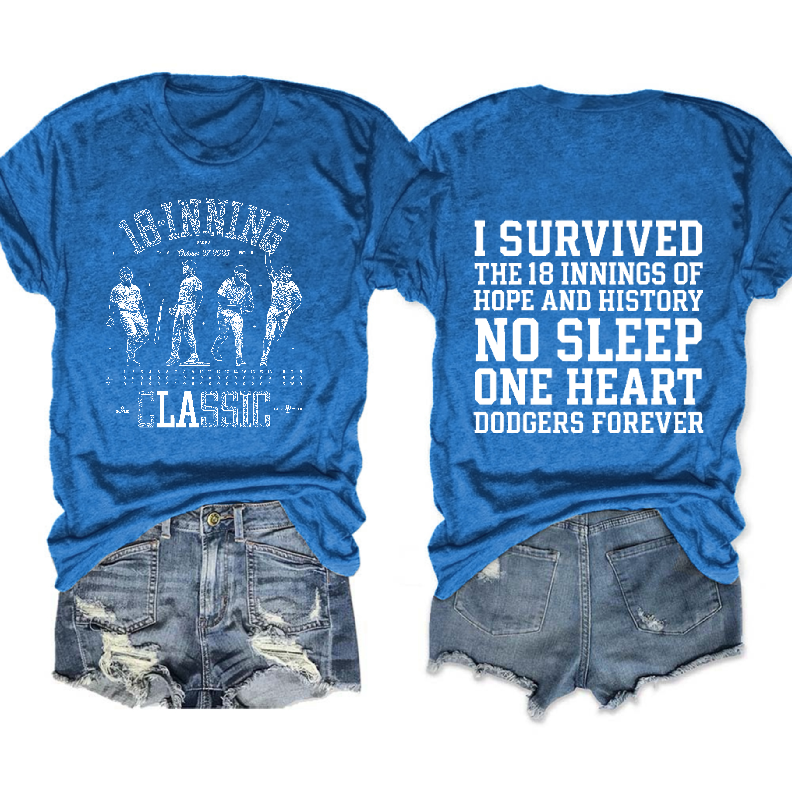 Dodgers 18 Inning 2025 World Series Champions Tee