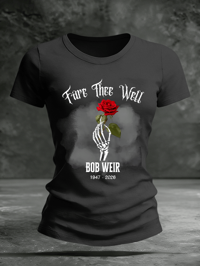 🔥Buy 3 Get 15% Off Women's Commemorative Edition Bob Weir Print Short-Sleeve T-Shirt