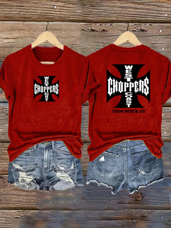 Women's West Coast Choppers-Inspired Paul Tribute Print T-Shirt