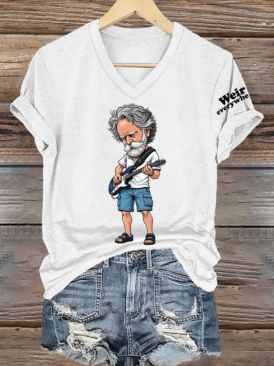 🔥Buy 3 Get 15% Off Women's RIP Bob Weir Weir Everywhere Short Sleeve T-Shirt