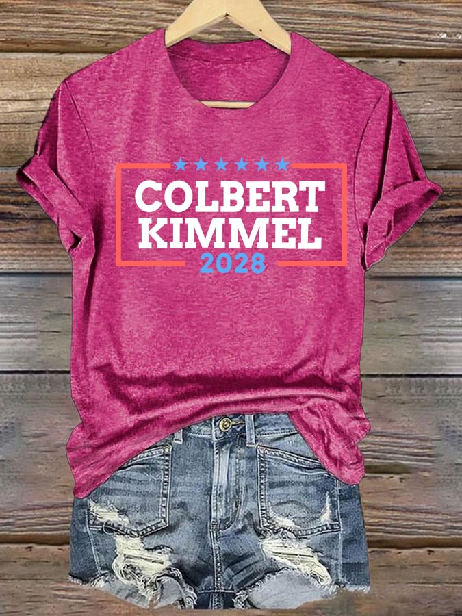 Women's Modern Talk Show Colbert Kimme 2028Print T-Shirt