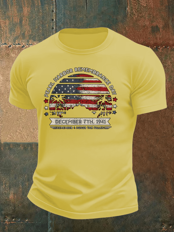 🔥Buy 3 Get 15% Off Men's Pearl Harbor Memorial Day Hawaii USA Flag Day of Infamy T-shirt