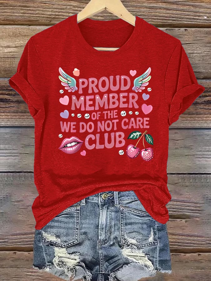Women's Retro Funny Proud Member Of Club Menopause Perimenopause Print T-Shirt