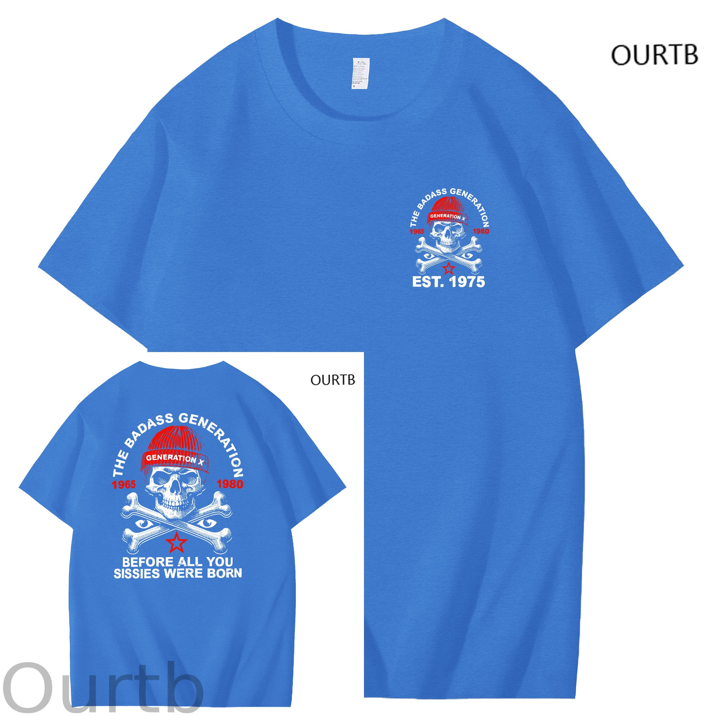 The Badass Generation 1965 1980 Generation X Before All You Sissies Were Born Funny Art Pattern Print T-Shirt