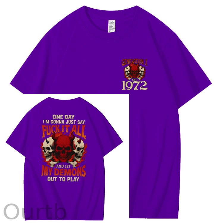 One Day Fuck It All Pattern Print 100% Cotton T-Shirt
