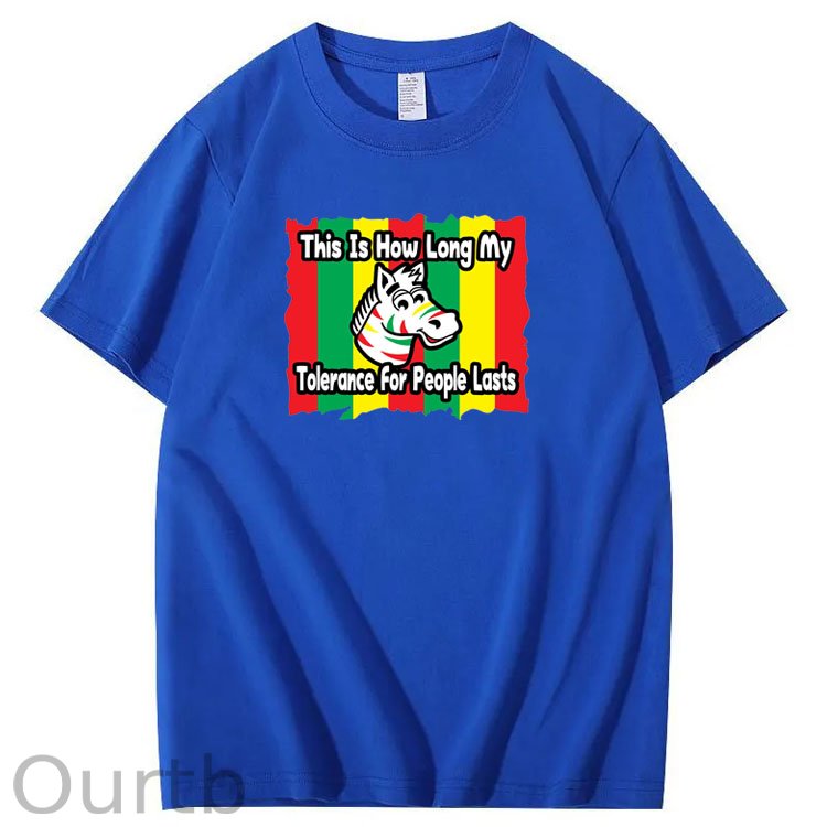 This Is How Long my Tolerance For People Lasts Pattern Print Crew Neck T-Shirt